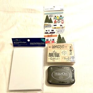 Momenta stamps, stamp pad, cards/envelopes & stickers.